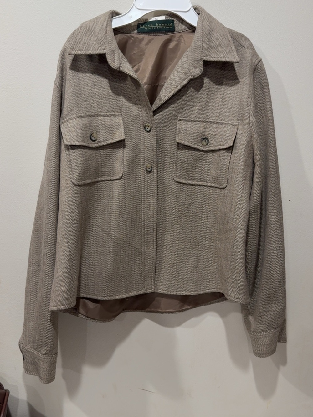 Harve Benard Taupe Utility Jacket with Flap Pockets